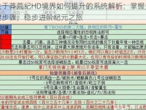 关于莽荒纪HD境界如何提升的系统解析：掌握关键步骤，稳步进阶纪元之旅