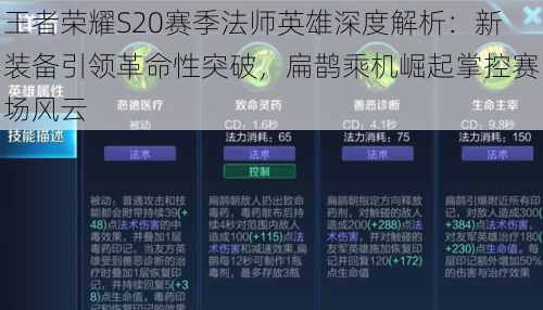 王者荣耀S20赛季法师英雄深度解析：新装备引领革命性突破，扁鹊乘机崛起掌控赛场风云