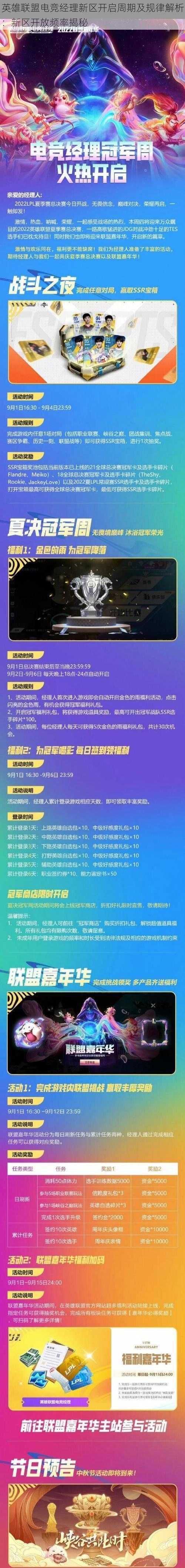 英雄联盟电竞经理新区开启周期及规律解析：新区开放频率揭秘