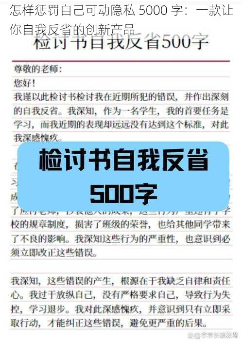 怎样惩罚自己可动隐私 5000 字：一款让你自我反省的创新产品