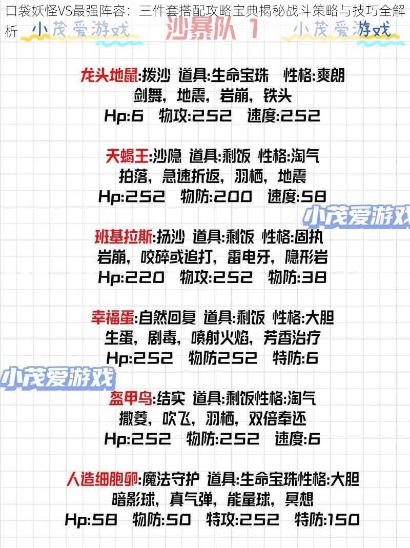 口袋妖怪VS最强阵容：三件套搭配攻略宝典揭秘战斗策略与技巧全解析