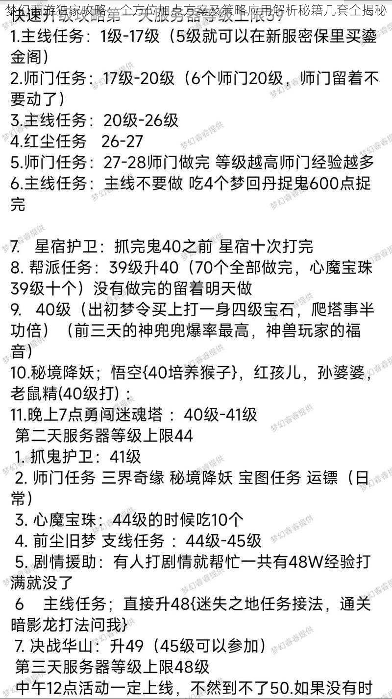 梦幻西游独家攻略：全方位加点方案及策略应用解析秘籍几套全揭秘