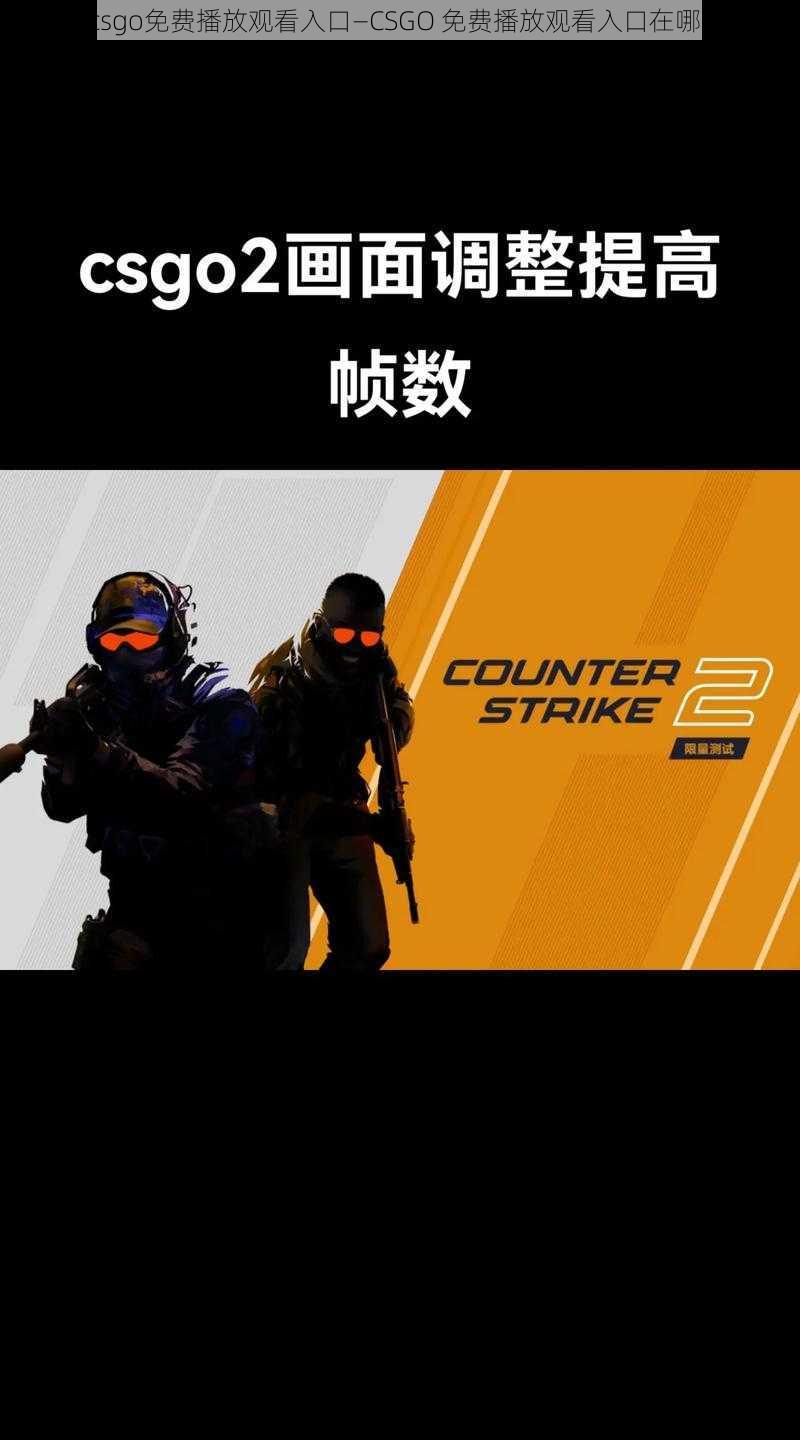 csgo免费播放观看入口—CSGO 免费播放观看入口在哪？