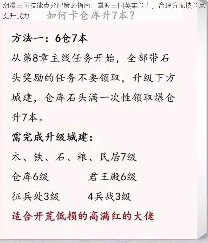 潮爆三国技能点分配策略指南：掌握三国英雄能力，合理分配技能点提升战力