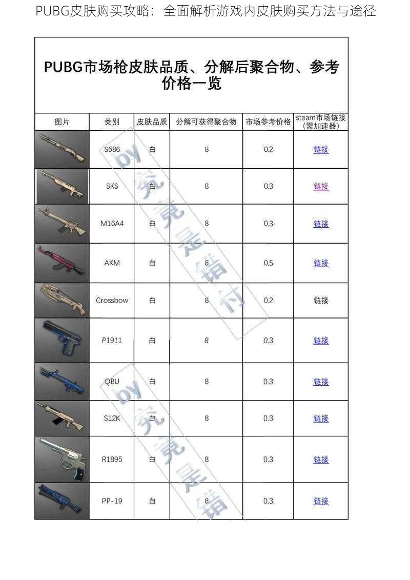 PUBG皮肤购买攻略：全面解析游戏内皮肤购买方法与途径