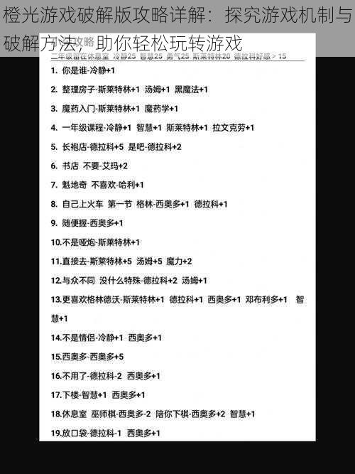橙光游戏破解版攻略详解：探究游戏机制与破解方法，助你轻松玩转游戏