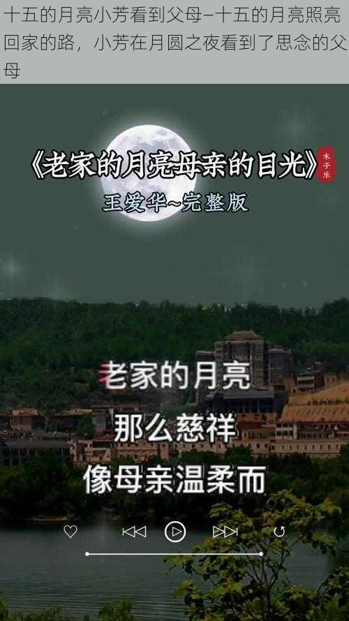 十五的月亮小芳看到父母—十五的月亮照亮回家的路，小芳在月圆之夜看到了思念的父母