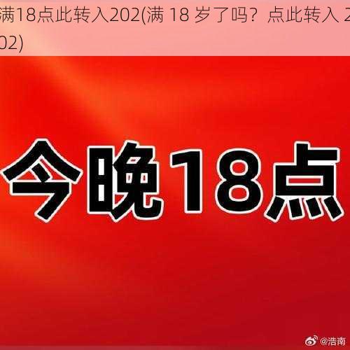 满18点此转入202(满 18 岁了吗？点此转入 202)