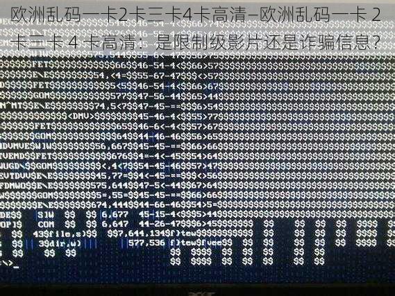 欧洲乱码一卡2卡三卡4卡高清—欧洲乱码一卡 2 卡三卡 4 卡高清：是限制级影片还是诈骗信息？