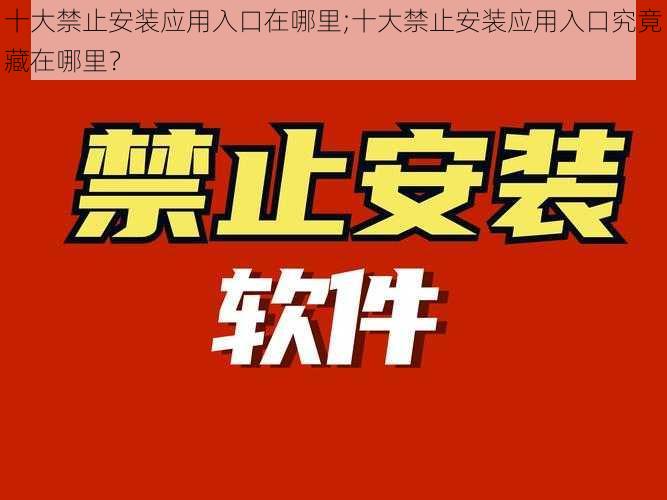 十大禁止安装应用入口在哪里;十大禁止安装应用入口究竟藏在哪里？