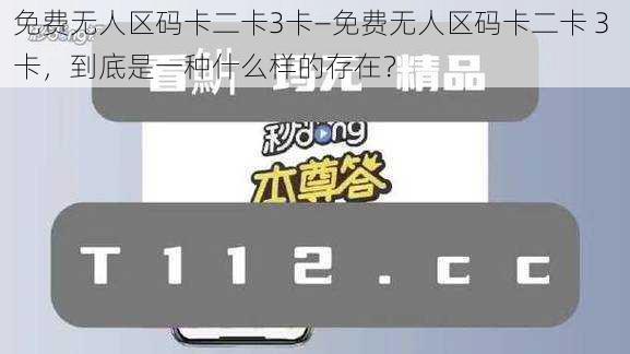 免费无人区码卡二卡3卡—免费无人区码卡二卡 3 卡，到底是一种什么样的存在？