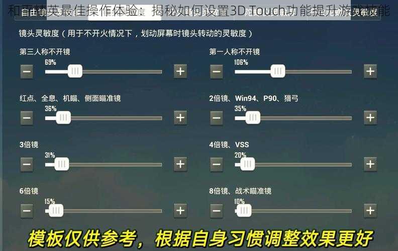 和平精英最佳操作体验：揭秘如何设置3D Touch功能提升游戏技能